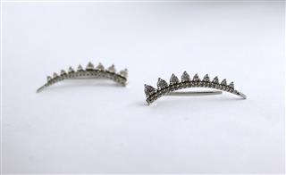 Gold-Diamond Earrings 62 Diamonds .500 Carat T.W. 10K White Gold 2.47g
